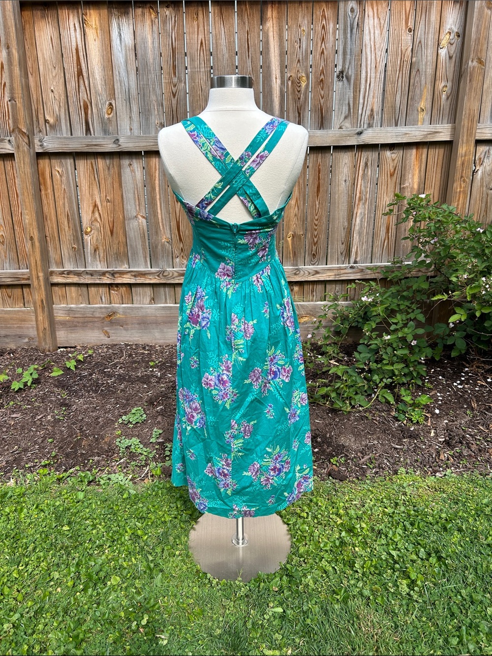 Vintage 90s Laura Ashley Floral Cotton Sundress Made in Great Britain Size 10 - Picture 5 of 12